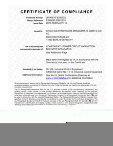 Certificate of Compliance (UL) - PolyTrans P32000