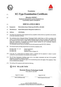 EC-Type-Examination Certificate - SE 656