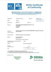 IECEx Certificate of Conformity - SE 630