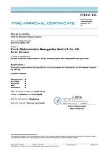 Type Approval Certificate (GL) - IsoTrans A 20400
