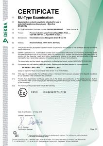 EC-Type-Examination Certificate - Process Indicator 830 S2