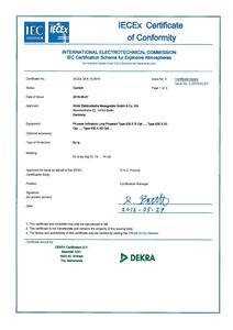 IECEx Certificate of Conformity - Process Indicator 830 S2