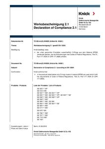 Declaration of Compliance - SE 706