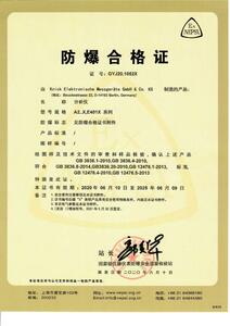 Certificate of Conformity (China - Ex NEPSI) - Stratos Pro