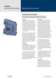 Catalog Excerpt - SensoTrans R A 20230