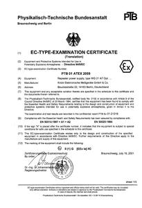 EC-Type-Examination Certificate - WG 21