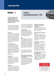 Katalogauszug - Labor-Konduktometer 703