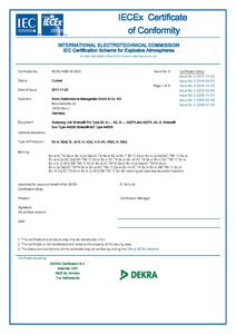 IECEx Certificate of Conformity - Stratos Evo