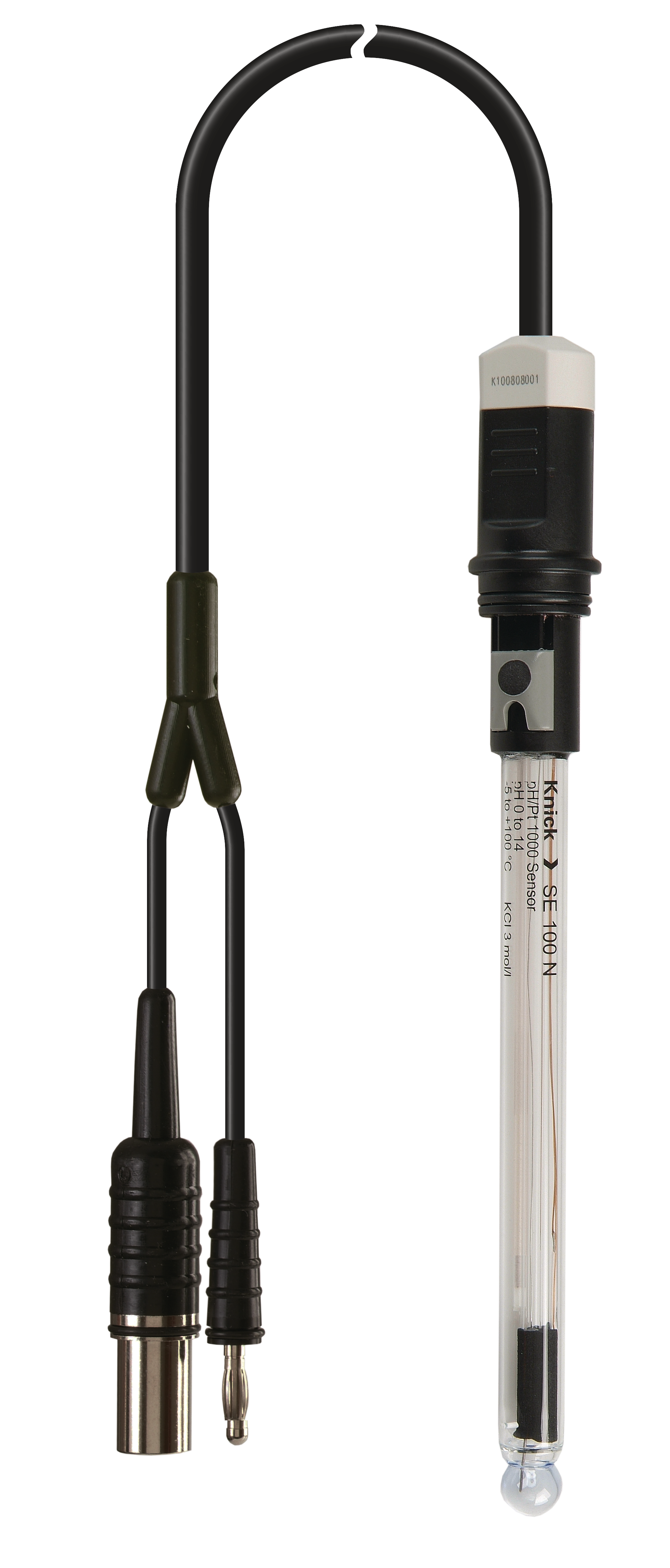 SE100N pH 传感器 | 170 mm| 玻璃杆 | 内置温度传感器 | 适用于快速样品更换和低样品温度应用