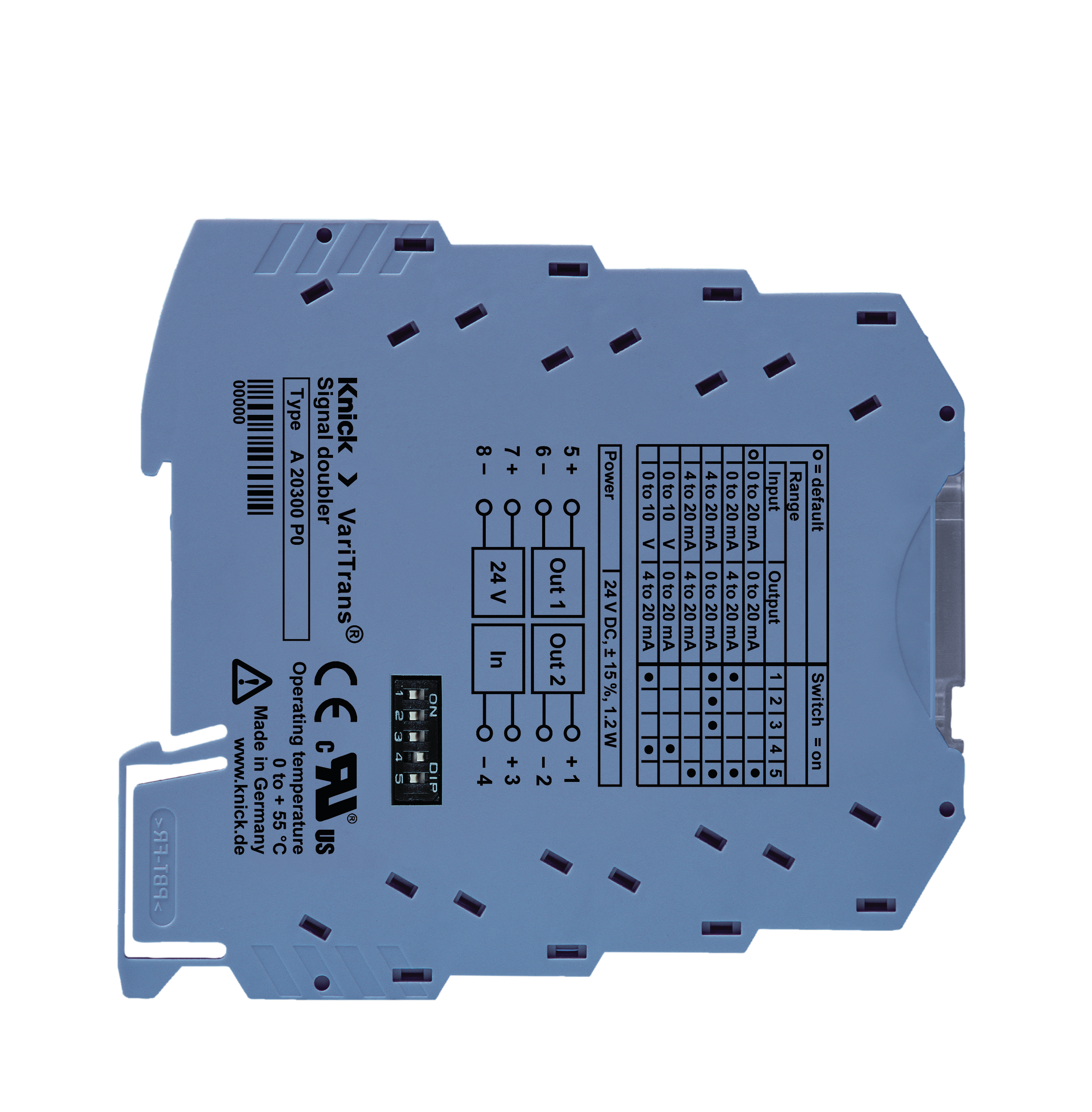 A20300 Doubleur de signal normalisé | Séparation des potentiels à 4 ports | Boîtier de 6 mm peu encombrant