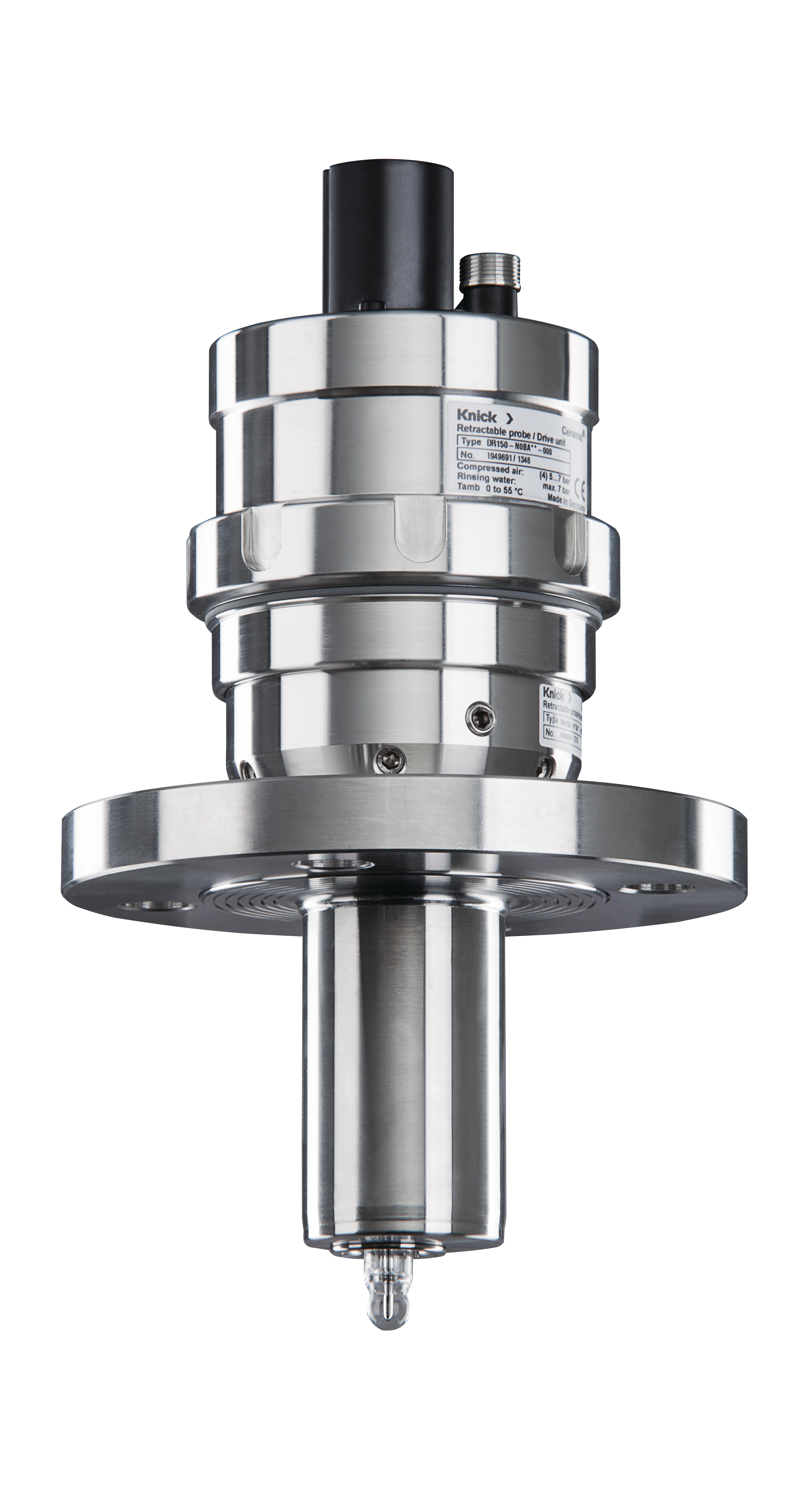 Portasondas retráctil Ceramat WA153 | Sellado cerámico | Neumático | Acero inoxidable, titanio o Hastelloy