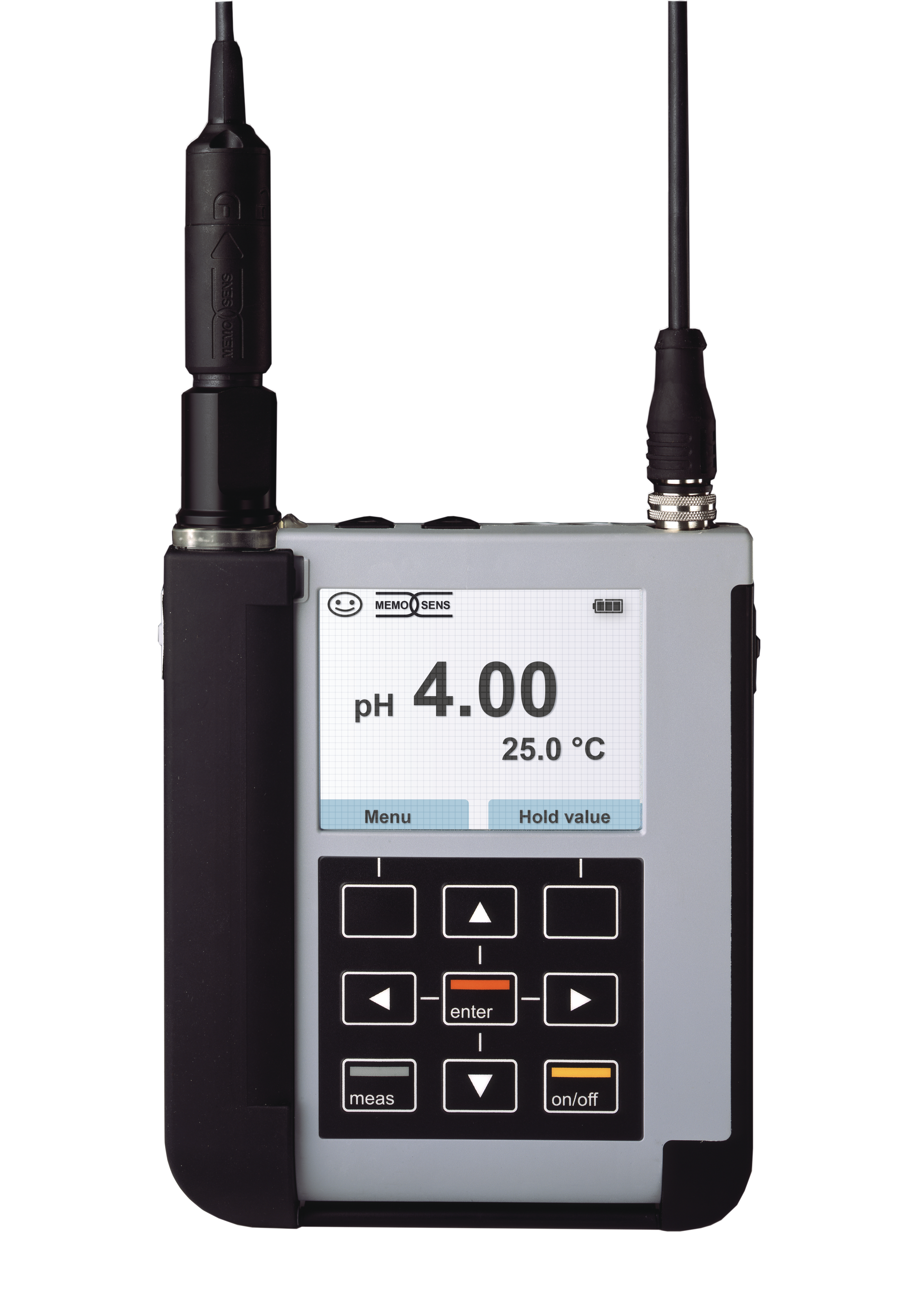 Portable meter 907Multi with sensor holder and indicator of the measured pH value 4.00