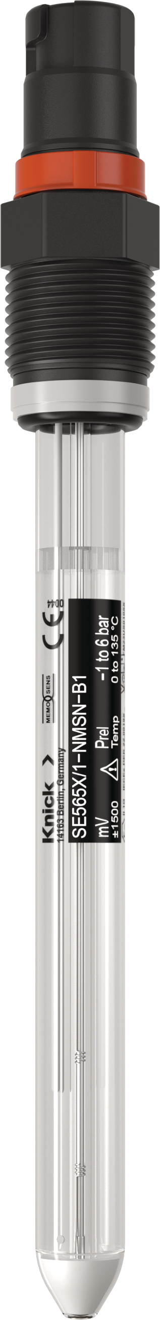 Front view of glass electrode for ORP measurement SE565X/*-NMSN-B1 with Memosens