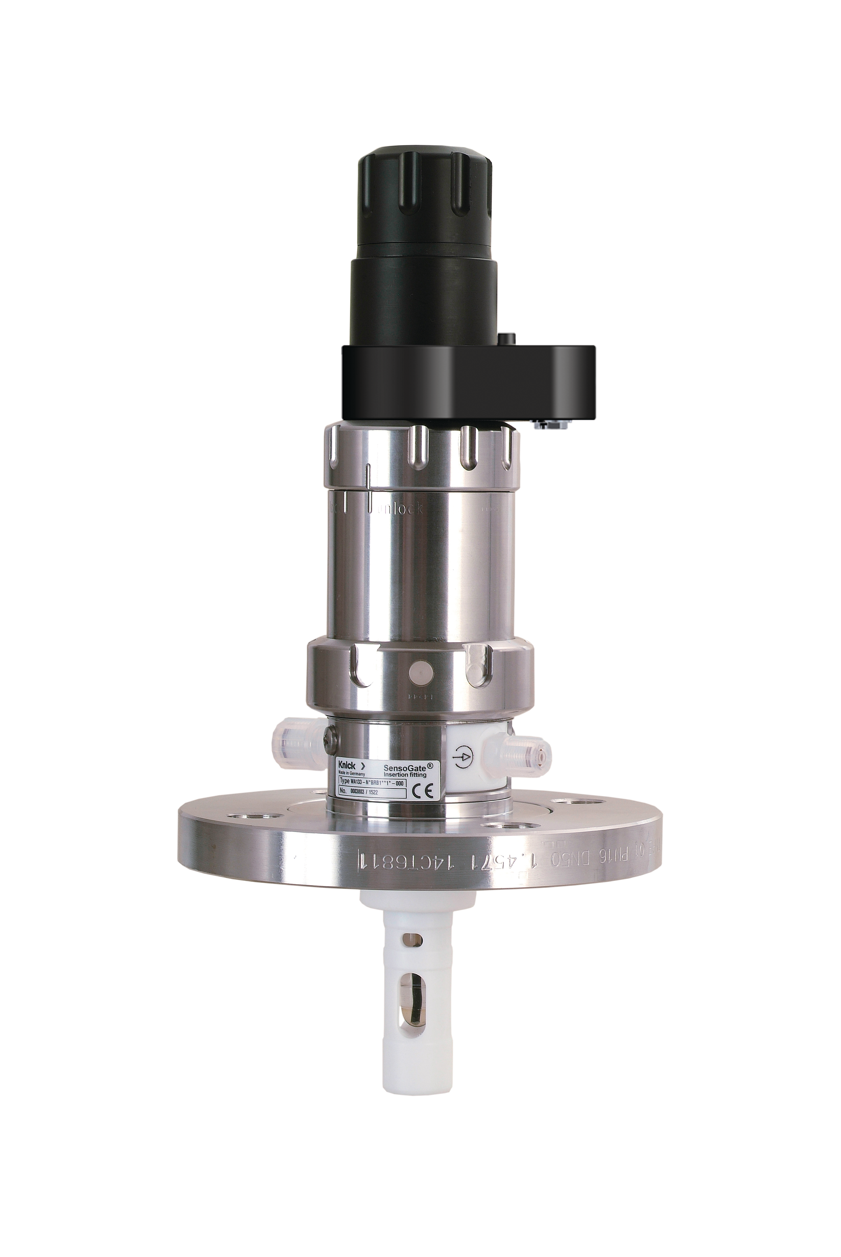 Portasondas retráctil WA132 SensoGate | Modular | Neumático | Piezas de PTFE humedecidas por proceso | Para Uniclean y Unical