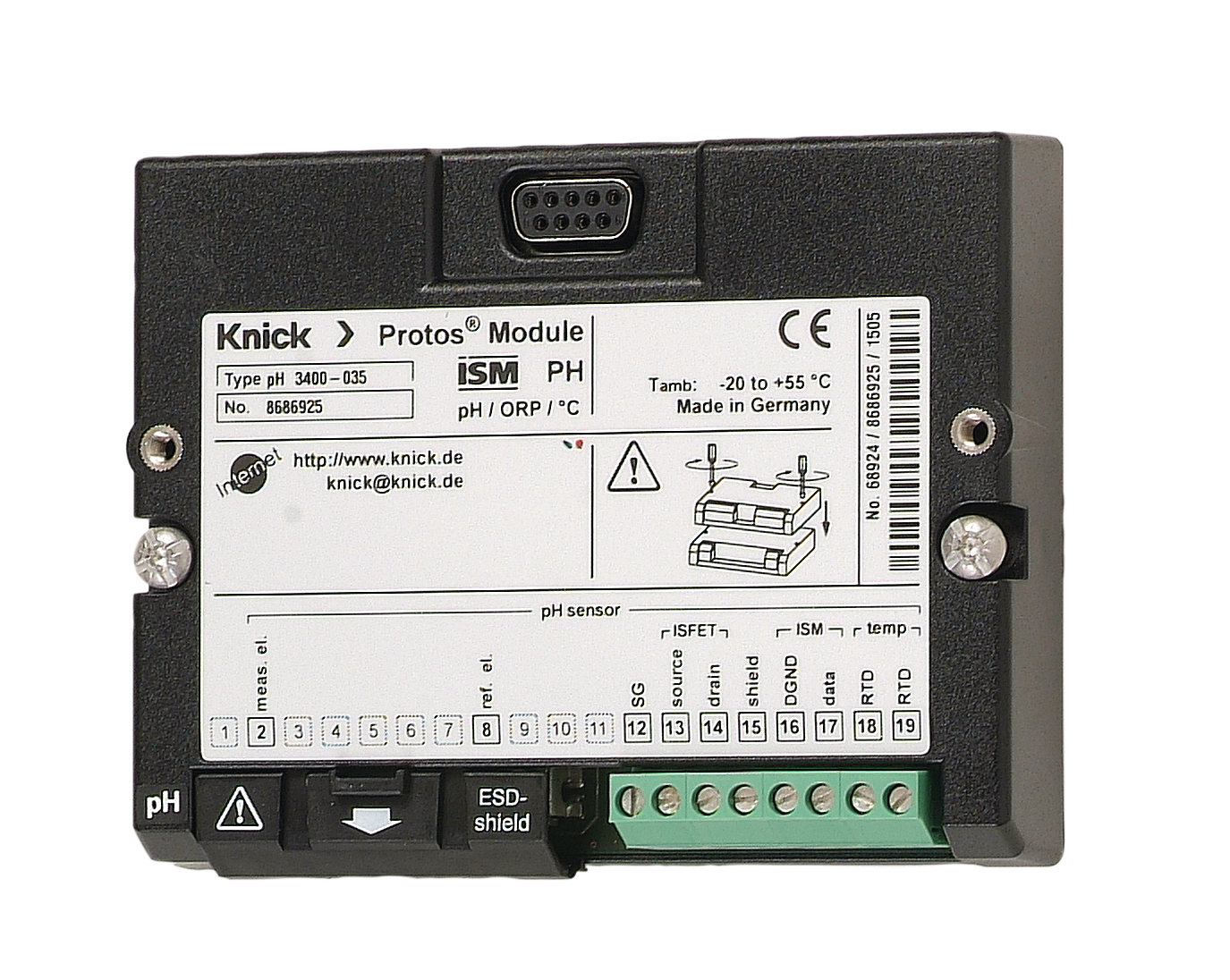 PH 3400-035 pH/氧化还原测量模块 | 用于 Protos | 模拟 pH 传感器 Protos PH 3400-035